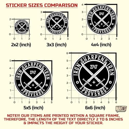 (3Pcs) Iron Sharpens Iron Stickers - Proverbs 27 17 Stickers Bible Christians Die-Cut Waterproof Vinyl Sticker for Laptop Water Bottle Phone Kindle Decal Stuff Gifts for Her Him 2 Inches - size: 2x2"