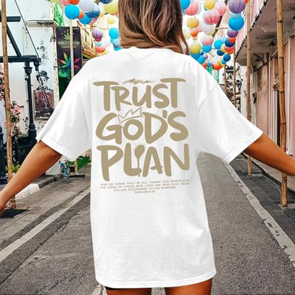 Christian Shirts for Women God Faith Shirt Jesus Oversized Religious Tees Bible Verse Tee Graphic Inspirational Tops - color: White, size: X-Large