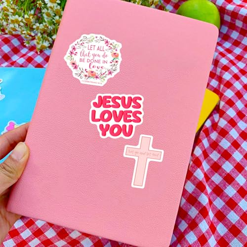 100 PCS Bible Verse Stickers, Jesus Scripture Stickers, Bible Journaling Supplies, Christian Sticker for Water Bottles, Christian Sticker Gifts for Adults and Teens - color: Bible Verse a