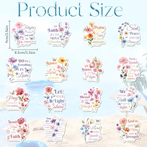 16 Pcs Bible Verse Fridge Magnets - color: 16pcs Bible Verse Floral