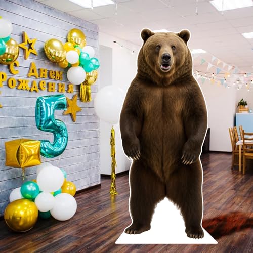 Bear 1FT Life Size Cardboard Cutout, Safari, Alaskan Animals - color: Bear, size: 1FT