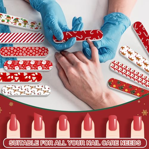 50 Pack Christmas Mini Nail Files Gifts Bulk Christmas Emery Boards - style: Classic