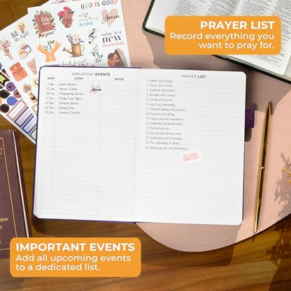 Clever Fox Prayer Journal with Prompts, Bible, Women, Teen, A5 Purple - color: Purple, size: A5 (5.8'' x 8.3'')