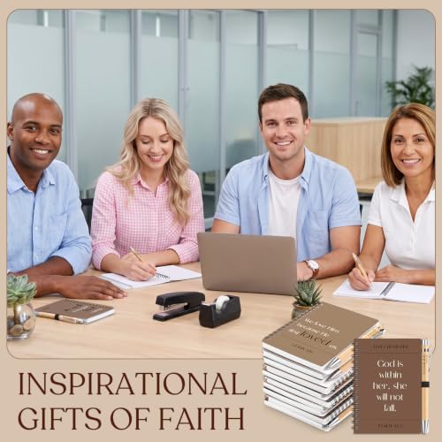 Eaasty 10 Sets Christian Gifts Bulk Bible Notebook with Pen, Black, Brown - color: Black, Brown