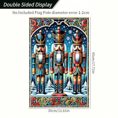 BlissYard Christmas Nutcracker Soldiers Garden Flag 12x18 Inch Polyester - color: Nutcracker Soldier Three