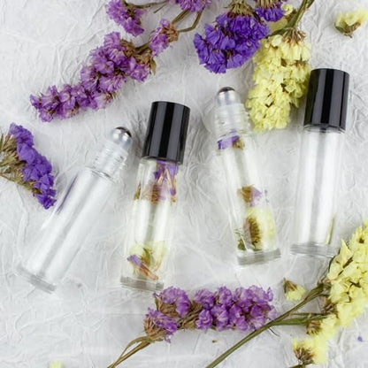 10ml Roller Bottles for Essential Oils, 24Pack Glass Roll on Bottles - color: Clear