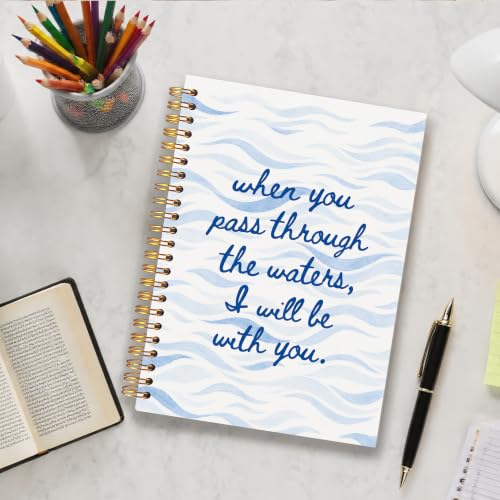 Blue Christian Ocean Notebook for Women Men 5.5x8.3 - color: Ocean