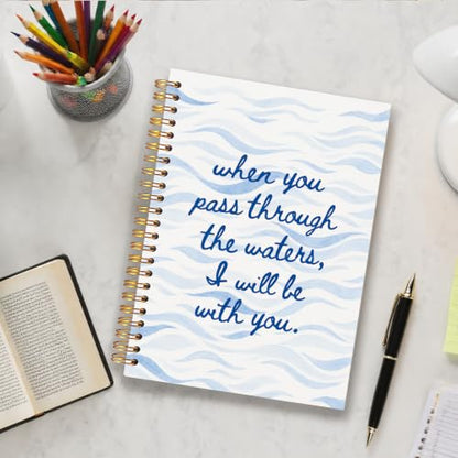 Blue Christian Ocean Notebook for Women Men 5.5x8.3 - color: Ocean