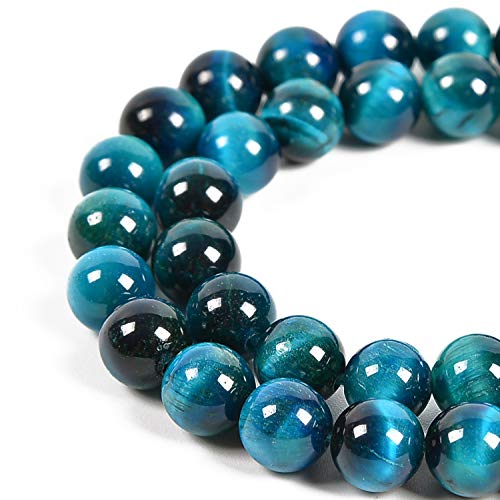 36pcs 10mm Natural Aquamarine Tiger's Eye Gemstone Round Spacer Loose Stone Beads for Jewelry Making 15.5" 1 Strand (Aquamarine Tiger's Eye, 10mm 36Beads) - color: Aquamarine Tiger's Eye, size: 10mm 36Beads