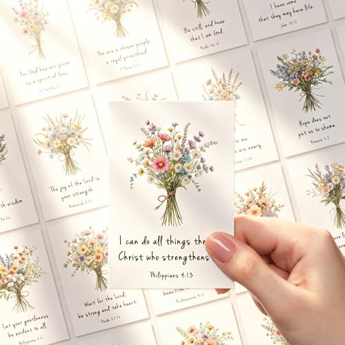 Wildflower Bible Verse Cards, 60 Mini Prayer Cards for Women - color: Wildflower