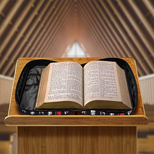 Suobstales Baseball American Flag Bible Covers for Women Men Bible Case Bible Bag Tote Book Carrying Case Bible Accessories with Handle and Zippered Pocket - color: Baseball American Flag