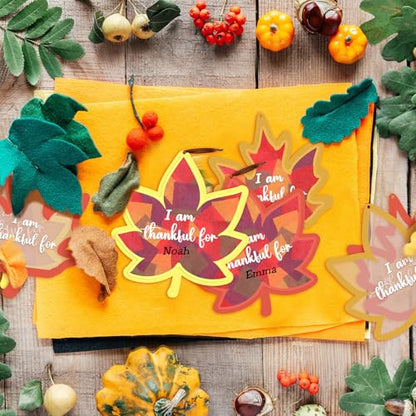 Chiisong 24 Sets Fall Maple Crafts Kit DIY Maple Leaf Suncatcher Craft Kit - style: Fall Maple