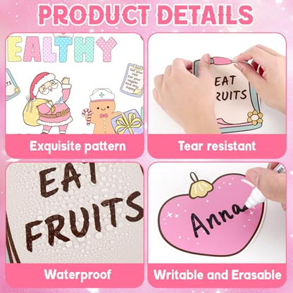 Christmas Health Bulletin Board Decorations Set Xmas Pastel Healthy Habits Poster Christmas Tree Snowman Santa Cutouts for Classroom School Home Chalkboard Wall Winter Holiday Party Decor Supplies - style: Health