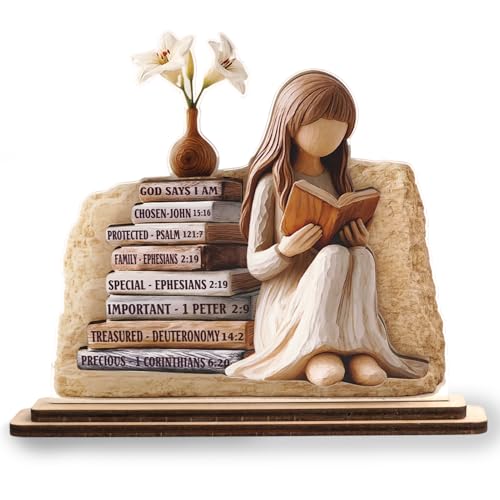 Christian Gifts for Women, God Says I Am Bible Verse Desk Decor Plaque - color: KAT_CL God says I Am plaque