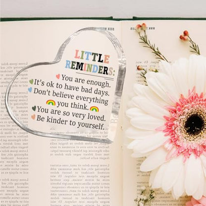 Inspirational Motivational Gifts Heart Shaped Acrylic Sign Decor - color: Little Reminders