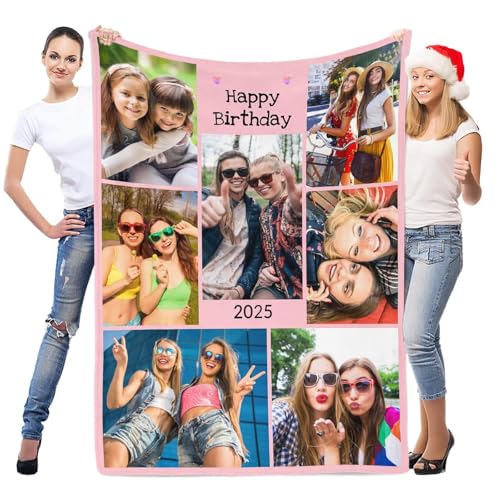 inkArts Custom Blanket with Photo, Customized Blanket, Personalized Photo Blankets, Custom Picture Blankets, Personalized Birthday Gifts for Women - color: 7 Photos-2