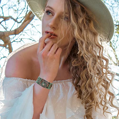 Madison Tyler Religious Prayer Bracelet For Women - style: Gold Plated/Silver Plated/Rose Gold Plated Patina Turquoise Stretch Heart Star Love Wish Bracelet
