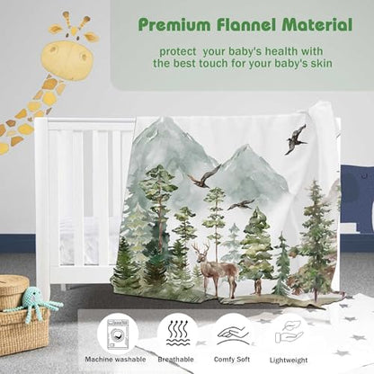Personalized Woodland Baby Blanket with Name Custom Name Blanket for Boy Newborn Expect Mom Customized Gifts for Baby Shower Birthday Christmas - color: Style15