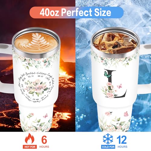 Christian Gifts for Women, Monogrammed L Tumbler 40Oz - style: Initial L cup