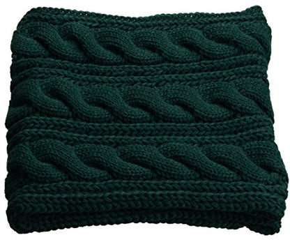 NEOSAN Womens Thick Ribbed Knit Winter Infinity Circle Loop Scarf - color: Twist Dark Green