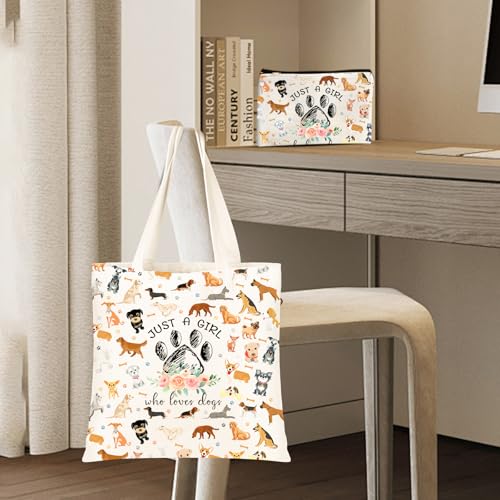 DHQH Cute Gifts for Dog Lover, Dog mom Gift Reusable Grocery Beach Shopping Bag for Women, Birthday Gift for Mom Daughter Friends Sisters Who Loves Dogs - style: Bag-dog