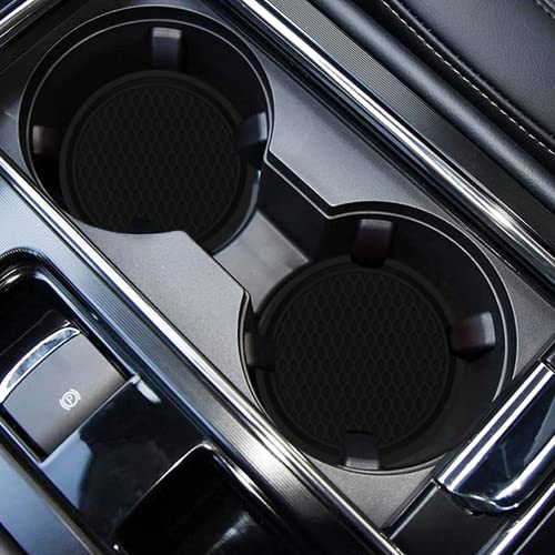 ZSDY Car Cup Coaster, 4PCS Universal Auto Non-Slip Cup Holder Embedded in Ornaments Coaster, Car Interior Accessories Sets, Black - color: Black