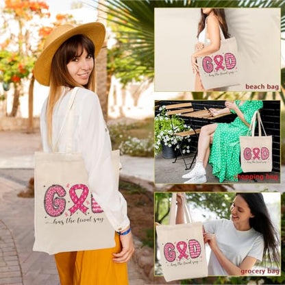 Christian Gifts for Women, Canvas Tote Bag, Faith Gifts for Women Girl Sister Inspirational Religious Gift Birthday - color: Pink Christian 756