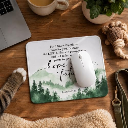 QIYUHOY Christian Bible Verses Mouse Pad, 9.5x7.9 Inch - color: hope and future