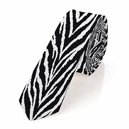 Black Dots Men's Neckties Retro Classic Circle Geometry Men's Tie for Mens Teens Business Work Casual Wedding Party - color: Zebra