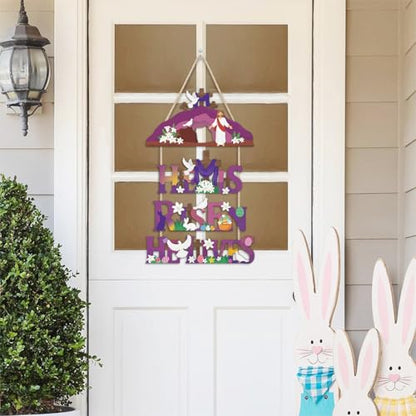 IARTTOP He Is Risen Religious Cross Wooden Door Hanging Sign - color: He is Risen