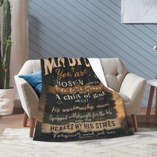 Christian Gifts for Men, Man of God Fleece Blanket, 50"x60" - color: Mountain Faith