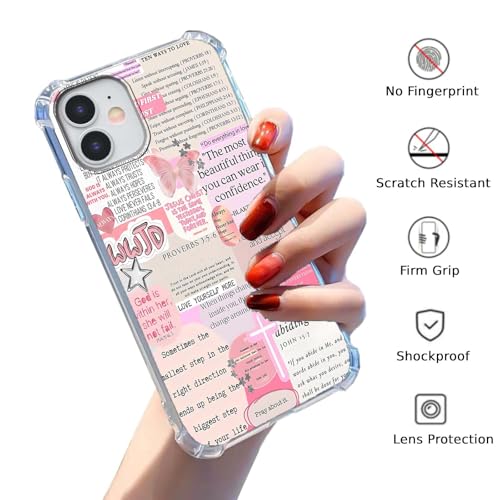 Christian Quotes Aesthetic Vintage Jesus Bible Verse Collage Pattern,Soft TPU Bumper Case for iPhone 12/12 Pro,#6 - color: Bible 6, size: iPhone 12/12 Pro