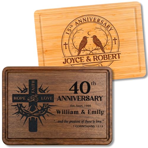 Personalized Religious Wedding Anniversary Cutting Board Christian Couples