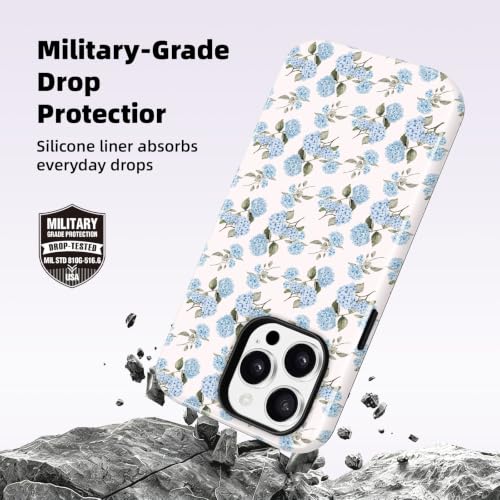 Kairos for iPhone 13 & iPhone 14 Case - Military Protection Blue Hydrangea - color: bluecut, size: iPhone 13 / iPhone 14(6.1",2021/2022)