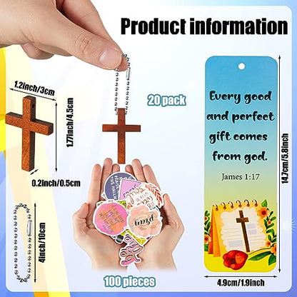 Cholemy 160 Pcs Christian Party Favor Bulk, Cross Style - style: Cross Style