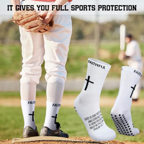 Glitopper 6 Pairs Cross Grip Soccer Socks US 6-13 christian - color: 3 Colors, style: Motivate