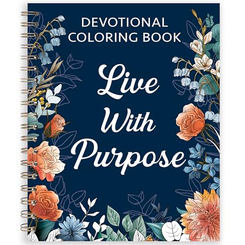 Devotional Coloring Book for Women, Christian Bible Coloring, Spiral Bound - color: Devotional - Life with Purpose