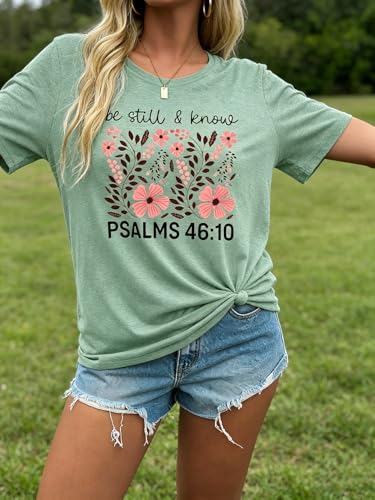 Christian Faith Shirts for Women Butterfly Daisy Graphic Casual T Shirts - color: Be-light Green, size: X-Large