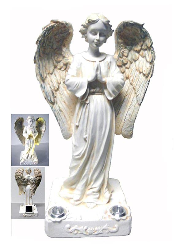 Praying Angel Solar Powered Yellow LED Outdoor Decor Garden Light