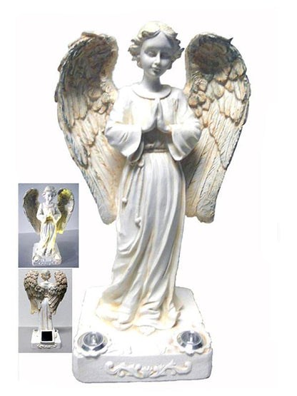 Praying Angel Solar Powered Yellow LED Outdoor Decor Garden Light