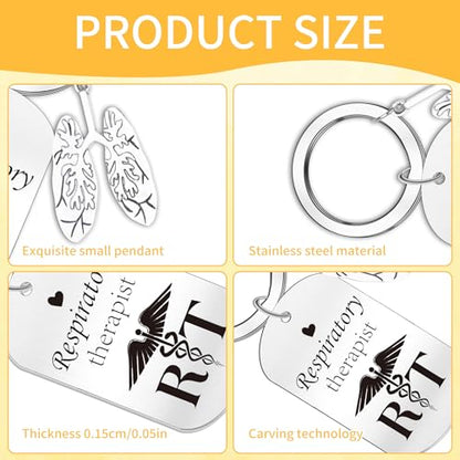 Inspirational Keychain for Women, Appreciation Gift for Mother Daughter Best Friend, Christmas Key Ring - style: Respiratory Therapist