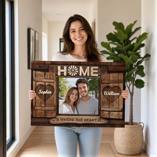 Ipplee Custom Canvas Prints with Your Photos, Romantic Wall Art for Couple - color: Design03
