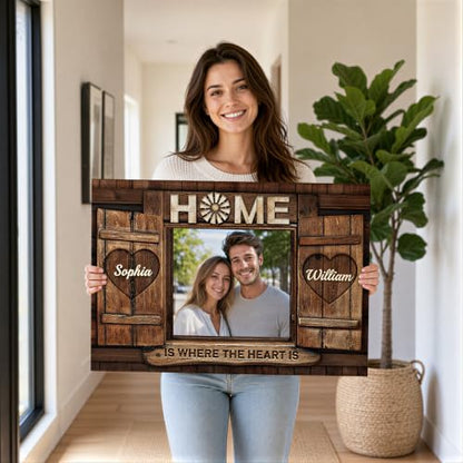 Ipplee Custom Canvas Prints with Your Photos, Romantic Wall Art for Couple - color: Design03