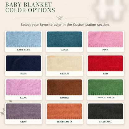 Personalized Baby Blanket with Name, GOTS Organic Custom Baby Blanket