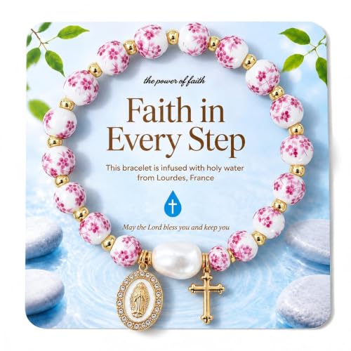 Holy Water Bracelet for Women,Religious Christian FaithJewelry - color: Purple