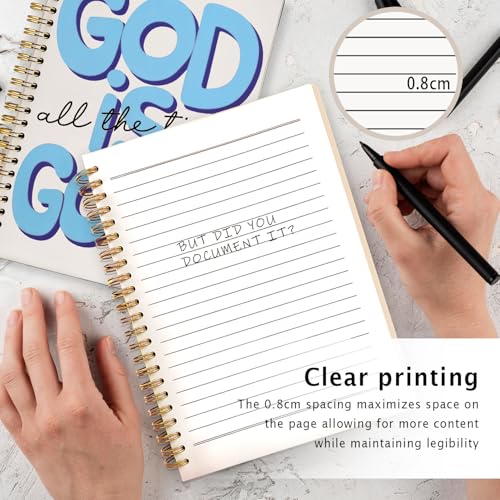 Blue Christian Notebook for Women, God is Good All the Time Bible Journaling, Prayer Journal for Woman, Church Notes Notebook, Scripture Hardcover Spiral Notebooks 5.5x8.3 Inch - color: 03-Bible-Blue