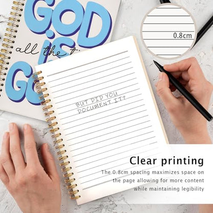 Blue Christian Notebook for Women, God is Good All the Time Bible Journaling, Prayer Journal for Woman, Church Notes Notebook, Scripture Hardcover Spiral Notebooks 5.5x8.3 Inch - color: 03-Bible-Blue