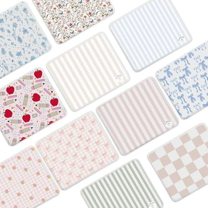 Mouse Pad for Desk with Stitched Edge, Premium Cute Washable Mouse Pads. Computer Mousepad with Non-Slip Rubber Base, Mousepads for Laptop, 9.25x7.75x0.12 inch (Cream Stripes) - color: Cream Stripes