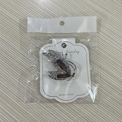 Vintage Rhinestone Crystal Inlaid Butterfly Brooch Women Girls Party Elegant Insect Enamel Pins(Purple)
