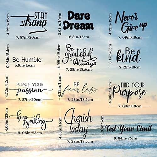 Fumete 12 Pcs Inspirational Vinyl Wall Decals,Motivational Quotes Stickers